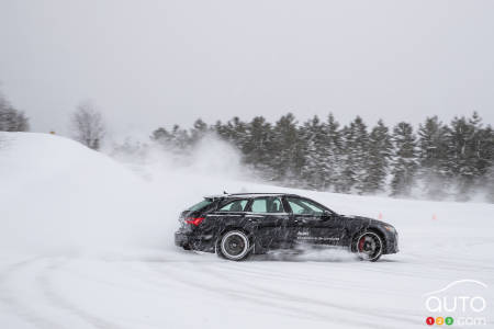 The Audi RS6, in action on the snow